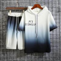 ราคา เสื้อกันหนาว แขนสั้นชุดสูทแขนสั้นhoodiesคลุมด้วยผ้าเสื้อยืดสีไล่ระดับสีไล่ระดับสีแฟชั่นแขนสั้นหมวกhoodiesส่วนบางเสื้อสวมหัวเสื้อยืดคลุมด้วยผ้าแขนสั้นผู้ชายเสื้อยืดจุด (8737529512)