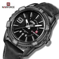 ราคา Naviforce อย่างเป็นทางการผู้ชายหรูหรากีฬานาฬิกาควอตซ์ 3ATM นาฬิกาข้อมือกันน้ำหนังหรือสแตนเลสสายนาฬิกาข้อมือสัปดาห์และวันที่แสดง 9117 (21275672448)