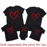 ราคา In stock ins รุ่นระเบิดอเมซอน papa mama Love ชุดแม่ลูกพิมพ์ตัวอักษรภาษาอังกฤษ T เสื้อยืด (15762672790)
