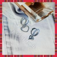 ราคา พร้อมส่ง ต่างหูเงินแท้S925 ห่วงรูปหัวใจโปร่งและทึบ Silver925 ต่างหูเงินแฟชั่นเกาหลี (14078458251)