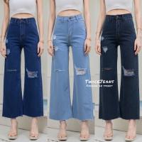 ราคา TwiceJeans กางเกงยีนส์ขายาวผญ กางเกงวินเทจ เอวสูง ขากระบอก ยีนส์ขาด สียีนส์เข้ม สียีนส์อ่อน สีดำฟอก (16300682362)