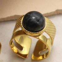ราคา Pine blue stone stacking bracelets jewelry set womens titanium steel natural stone necklace earrings ring do not fade jewelry (20771313592)