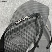 ราคา Havaianas Square fashion new seaside flip flops summer flip flops wear resistant outer wear (20673929969)