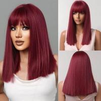 ราคา ยาวประบ่าวิกผมสังเคราะห์วิกผมบ็อบสีบลอนด์สีน้ำตาลตรงสำหรับผู้หญิงผิวดำทนความร้อนได้วิกผมงานเลี้ยงประจำวันด้วยปัง (20537517181)