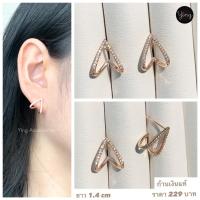 ราคา Pink Gold ต่างหูเพชร CZ สี Pink Gold งานสวยมากๆ (20044397118)
