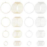 ราคา 48Pcs 8 Style Stainless Steel Hoop Earring Findings 4 Size Wine Glass Charm Rings Open Earring Beading Hoop for DIY Crafts Earring Party Favor Pendant Making Sliver Golden (20762108684)
