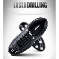 ราคา 2020 PGM Men Soft Leather Golf Shoes Breathable Mesh Sneakers Spikes Nails Lightweight Training Sports (19932276906)