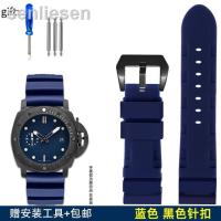 ราคา ดั้งเดิม2023 24V สายนาฬิกาข้อมือสำหรับ Panerai SUBMERSIBLE PAM 111 441 616ยางซิลิโคนนิ่ม22มม 24มม สายรัดข้อมือนาฬิกาข้อมือสำหรับผู้ชาย (20014434199)