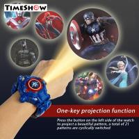 ราคา TimeShow แฟชั่นเด็ก3D ฉายนาฬิกาหุ่นยนต์แปลงร่างนาฬิกาของเล่นอิเล็กทรอนิกส์การ์ตูนนาฬิกาสำหรับหนุ่มๆสาวๆ (11799842112)