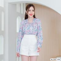 ราคา เสื้อทำงาน Maristar No 2097 เสื้อแขนยาวพิมพ์ลาย Printed Long Sleeve Blouse (19744577956)