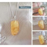 ราคา สร้อยคอเงินจี้หินซิทรินขัดเงา Natural Citrine Crystal Pendant with Silver Necklace (18444660720)