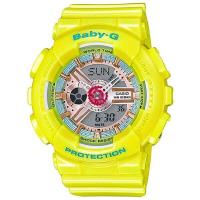 ราคา Casio Baby G BA 110CA 9A นาฬิกาดิจิตัลอะนาล็อกสีเหลืองพาสเทลนีโอ (17547097839)