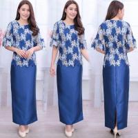 ราคา set เสื้อลูกไม้สามโทนสีแขนกระดิ่ง กระโปรงผ้าไหมเทียมทรงสอบ (583602861)