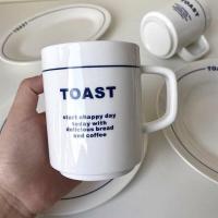 ราคา พร้อมส่ง จานเซรามิค toast จานเกาหลี โฮมคาเฟ่ จานน่ารัก แก้วเซรามิค แก้วน้ำ (16445516125)