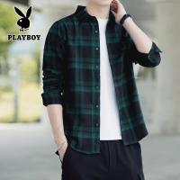 ราคา PLAYBOY เสื้อเชิ้ตแขนยาวลายสก๊อตผู้ชายแฟชั่น (19765331204)