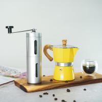 ราคา สีเหลืองสด ชุดกาต้มกาแฟ 3 คัพ เครื่อบดเมล็ดกาแฟ พกพา หม้อต้มกาแฟสด เครื่องบด (9089390296)