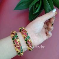 ราคา กำไลข้อมือ สีทอง หลายแบบ ราคาต่อชิ้น เครื่องประดับชุดไทย ราคาต่อ 1 วง กำไลลงยางานอย่างดี (18973545693)