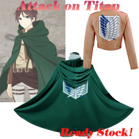 ราคา Attack on Titan อะนิเมะเสื้อคลุมแจ็คเก็ต Shingeki No Kyojin เครื่องแต่งกายคอสเพลย์ Eren Legion Cape เสื้อฮาโลวีนคริสต์มาสเสื้อผ้าเครื่องแต่งกาย (7608089898)