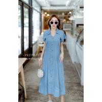 ราคา ชุดเดรสยีนส์กระดุมเรียงหน้าแขนสั้น ทรงหลวมใส่สบายสไตล์เกาหลี เดรสใส่เที่ยวชิวๆ (15822895070)