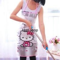 ราคา ผ้ากันเปื้อนกันน้ำ pvc ลายคิตตี้ น่ารักๆ Hollo Kitty ผ้ากันเปื่อน สีขาวชมพูขนาด 70 50 CM (1176892060)