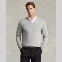 ราคา Sale Polo Ralph Lauren เสื้อกันหนาวผู้ชาย Pullover Slim Fit Cotton V Neck Sweater รุ่น MNPOSWE16820139 สีเทา (20791649163)