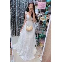 ราคา เดรสยาวสีขาว boho closets อก 30 34 ยาว56 โบฮีเมียนแต่งลูกไม้สีครีม ผ้าฝ้ายเนื้อสัมผัสนุ่มใส่สบาย มีซัพใน สาวๆในเที่ยว แฟชั่น ทะเล งานแต่ง (3795840079)