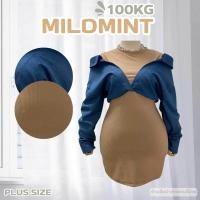 ราคา Plus size เดรสแขนกุดผ้าToptawin เสื้อคลุมยีนส์แขนยาว สาวอวบ ชุดแฟชั่นผู้หญิงอ้วน สวยหรู ลูกคุณ รุ่น ด มายมิ้น K83 (21033716883)