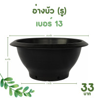 ราคา กระถาง กระถางต้นไม้ อ่างบัว ชวนชม รู ทึบ เบอร์ 12 13 16 18 นิ้ว สีดำ (20894884195)