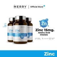 ราคา 3กระปุก The Merry Zinc 15 mg Zinc Amino Acis Chelte 15 mg 3 กระปุก x 30 Capsule 90 Capsule (19632258925)