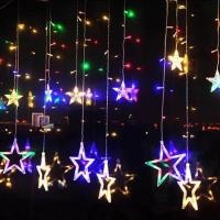 ราคา ไฟคริสมาส ไฟประดับตกแต่งปีใหม่ ไฟกระพริบ LED รูปดาว สายไฟตกแต่งบ้าน LED (439884272)