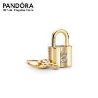 ราคา Pandora Padlock and key 14k gold plated dangle with clear cubic zirconia เครื่องประดับ จี้ชาร์ม ชาร์มสีทอง สีทอง ชาร์มทอง ทอง ชาร์มสร้อยข้อมือ ชาร์มแพนดอร่า แพนดอร่า (12092189471)