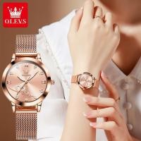 ราคา OLEVS นาฬิกาสำหรับผู้หญิงกันน้ำเดิม2023ใหม่สไตล์เกาหลีหรูหรา Milanese สายเหล็กรูปหัวใจออกแบบส่องสว่างนาฬิกาข้อมือสบายๆ (21187285456)