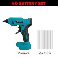 ราคา ปืนกาวร้อนละลายไฟฟ้าไร้สายหัวฉีดกาวแท่ง11มม 10ชิ้นเครื่องมือซ่อม DIY แบบชาร์จไฟได้สำหรับแบตเตอรี่ Makita (20733325530)