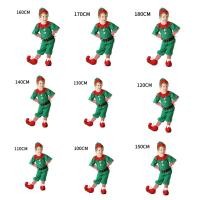 ราคา Adult Kids Family Christmas Costume Elf Christmas Costumes Outfit Suit Santa Elf Costume Funny Cosplay Party (20424639130)