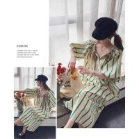 ราคา เดรสริ้วเขียวสไตล์มินิมอลป้ายYPY (20790366790)