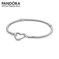 ราคา Pandora Silver Snake chain sterling silver bracelet with heart clasp เครื่องประดับ สร้อยข้อมือ สร้อยข้อมือเงิน สร้อยแพนดอร่า แพนดอร่า (9500031364)
