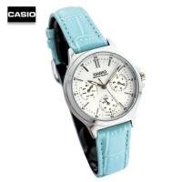 ราคา Velashop นาฬิกาข้อมือผู้หญิงคาสิโอ Casio Standard สายหนังสีฟ้า หน้าปัดเงิน รุ่น LTP V300L 2AUDF LTP V300L 2A LTP V300L 2 LTP V300L (19540652121)