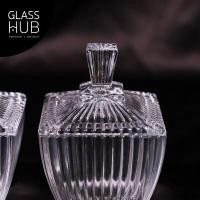 ราคา GLASS HUB AMORN TG027 โถแก้วเล็ก ลายคริสตัล เจียระไน มีฝาปิด เหมาะสำหรับใส่ขนม หรือ สิ่งของต่างๆ (18337420413)
