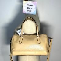 ราคา กระเป๋าถือ COACH แท้ หนังแท้ มีตำหนิที่หนัง ลดราคาขาดทุน COACH 49392 SAFFIANO LEATHER MINI SATCHEL Tan Clearance (20979204225)