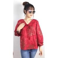 ราคา เสื้อผ้าป่านเนปาล ลายก้านแก้ว คอโบว์ผูก ปลายแขนพองสามส่วน เสื้อผู้หญิง เสื้อแฟชั่น เสื้อสงกรานต์ ฟรีไซส์รอบอก34 43 นิ้ว มี 6 สี (18522032355)