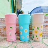 ราคา แก้วน้ำพลาสติกแบบมีฝาปิด แก้วน้ำน่ารัก แก้วน้ำพลาสติก ลายน่ารัก สำหรับเป็นของแถม ของพรีเมี่ยม (19736776668)