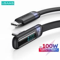 ราคา USAMS สาย USB C PD100W สายชาร์จเร็วจอแสดงผลดิจิตอลมุมขวาศอกเกมสำหรับ IPhone15 USB ประเภท C สายเคเบิลข้อมูลสายชาร์จเร็วสำหรับ Samsung Huawei OPPO (20889023848)
