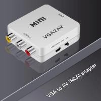 ราคา ตัวแปลงสัญญาน Box VGA TO AV Converter VGAเหลือง Svideo to AV สีWHITE (160934082)