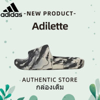 ราคา Adidas Originals Adilette 22 รองเท้าแตะกีฬาสวมใส่สบายและทนทานสำหรับผู้ชายและผู้หญิงสีดำและสีเทา (20790852316)