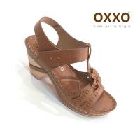 ราคา OXXO รองเท้าเพื่อสุขภาพ รองเท้าส้นสูงพร้อมสายรัดส้น งานเย็บมือทนทาน สวมใส่สบาย น้ำหนักเบามาก 1a6210 (20367614245)