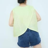 ราคา เสื้อลินินแท้ 100 คอกลมเสื้อป้ายหลังแขนกุด ใส่สบายไม่คับ ด้านหน้าติดกระดุมเปลือกหอยอย่างดี (20521932189)