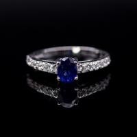 ราคา แหวนพลอยไพลินมาดากัสการ์ BLUE SAPPHIRE ตัวเรือนเงินแท้ 92 5 ชุบทองคำขาว ประดับข้างเพชร CZ เกรด A ไซส์นิ้ว 61 หรือ เบอร์ 9 5 US (20698047155)