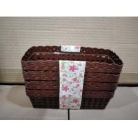 ราคา ตะกร้าวางของพลาสติกลายหวายสำหรับเก็บของ 1 ชุดมี 4 ใบ ราคาชุดละ 30 บาท (8771322084)