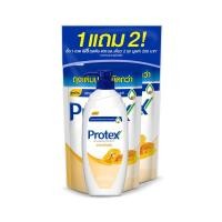 ราคา 1แถม2 Protex โพรเทคส์ ครีมอาบน้ำ เพื่อสุขภาพผิวที่ดี แบบขวดปั๊ม1ถุง ถุงเติม2ถุง (20558643764)