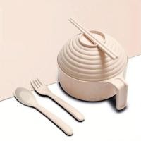 ราคา ชุดโถเบญจรงค์ข้าวสาลี1ชิ้น ชามก๋วยเตี๋ยวสำเร็จรูปที่ย่อยสลายไม่ได้พร้อมฝาปิดและที่จับชามธัญพืชชุดเครื่องใช้บนโต๊ะอาหารก๋วยเตี๋ยวสำหรับซุปข้าวของหวานและสลัด (20400637902)